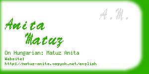 anita matuz business card